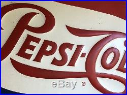 VTG Pepsi-Cola 19 Embossed Metal Bottle Cap Gas Station Advertising Sign Soda