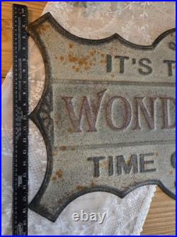 VTG Reproduction IT'S THE MOST WONDERFUL TIME OF THE YEAR XLg Hanging Metal Sign