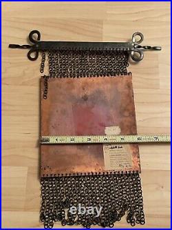 VTG Russian Knight GREEK lettering on copper plaque chain hanging wall