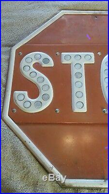 VTG Steel Metal Red Stop Sign Plastic Reflectors 24