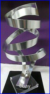 VTG Tall Modern Kinetic Abstract Signed Dan Murphy Sculpture Metal Lucite 2853