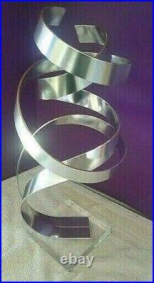 VTG Tall Modern Kinetic Abstract Signed Dan Murphy Sculpture Metal Lucite 2853
