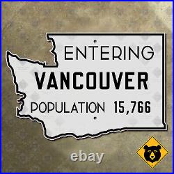 Vancouver Washington city limit road highway sign 21x14