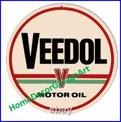 Veedol Motor Oil, Round Metal Sign, 4 Sizes, Vintage Style Garage Art Veedol Motor Oil, Round Metal Sign, 4 Sizes, Vintage Style Garage Art