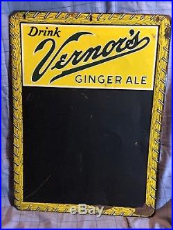 Vernors Sign Metal Antique Vintage Chalkboard Menu board