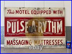 Very RARE Antique Vintage Magic Fingers Massage Metal Sign, Route 66 Motel