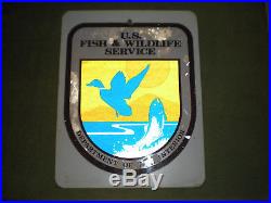 Very rare vntg U. S. FISH & WILDLIFE SERVICE metal sign (awe cond) 14 11