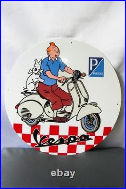 Vespa Tintin Scooter Edition Vintage Piaggio Metal Sign 50 cm (19.7)