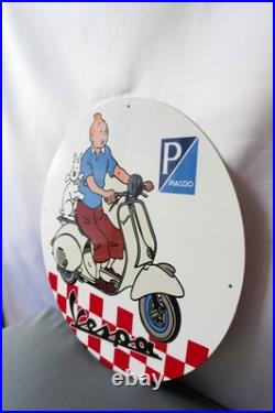 Vespa Tintin Scooter Edition Vintage Piaggio Metal Sign 50 cm (19.7)