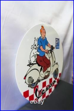Vespa Tintin Scooter Edition Vintage Piaggio Metal Sign 50 cm (19.7)