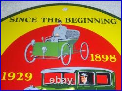 Vintage 1898 Ford Vehicle & 1929 Model T Use Mobil Mobiloil Porcelain Metal Sign