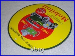 Vintage 1898 Ford Vehicle & 1929 Model T Use Mobil Mobiloil Porcelain Metal Sign