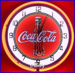 Vintage 18 COCA COLA Metal Sign Neon Wall Clock Night Light Retro 1030's Bottle