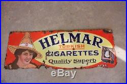 Vintage 1920s Helmar Cigarettes Tobacco 27 1/2 Porcelain Metal Sign