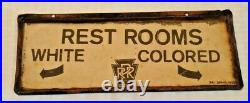 Vintage 1929 PRR Railroad Metal Segregation Rest Room B&J Sign Original 5x11 PA