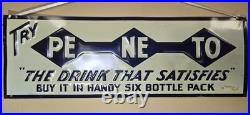 Vintage 1930's 1940's PE-NE-TO SODA POP Metal Sign Very Rare Vintage 1930's 1940's PE-NE-TO SODA POP Metal Sign Very Rare