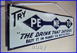 Vintage 1930's 1940's PE-NE-TO SODA POP Metal Sign Very Rare Vintage 1930's 1940's PE-NE-TO SODA POP Metal Sign Very Rare