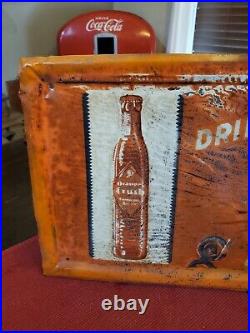 Vintage 1930's/40'sOrange Crush Metal Sign Embossed SODA COLA Gas Oil