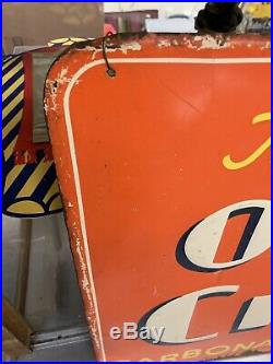 Vintage 1930's/40sOrange Crush Metal Sign Embossed SODA COLA Gas Oil