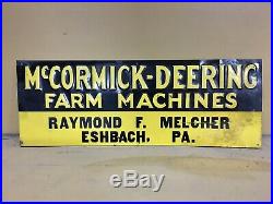 Vintage 1930's McCormick Deering Farm Machines Tractor 28 Embossed Metal Sign