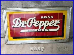 Vintage 1930s-40s Dr. Pepper Advertising Metal Sign