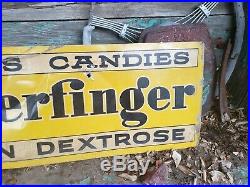 Vintage 1930s or 40s Curtiss Candies Butterfinger Candy Bar Soda Metal Sign