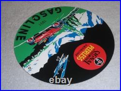Vintage 1931 Signal Peerless Gasoline Airplane +car 11 3/4 Porcelain Metal Sign