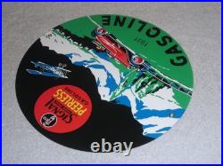 Vintage 1931 Signal Peerless Gasoline Airplane +car 11 3/4 Porcelain Metal Sign