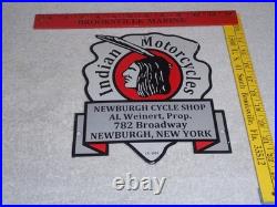 Vintage 1933 Indian Motorcycles Arrowhead 9 Porcelain Metal Gasoline & Oil Sign
