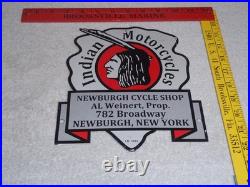 Vintage 1933 Indian Motorcycles Arrowhead 9 Porcelain Metal Gasoline & Oil Sign