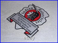Vintage 1933 Indian Motorcycles Arrowhead 9 Porcelain Metal Gasoline & Oil Sign