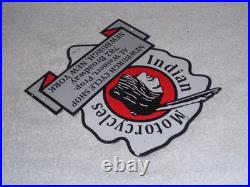 Vintage 1933 Indian Motorcycles Arrowhead 9 Porcelain Metal Gasoline & Oil Sign