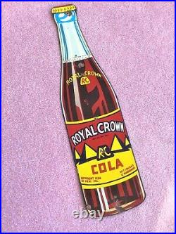 Vintage 1936 RC Royal Crown Cola Nehi Bottle Sign Metal Advertising Gas Oil Soda