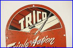 Vintage 1940's Auto Advertising Metal Store Dealer Sign Trico Windshield Wiper