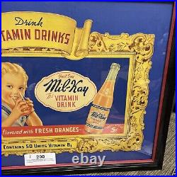 Vintage 1940's Mil-Kay The Vitamin Drink Cardboard Not Porcelain Or Metal Sign