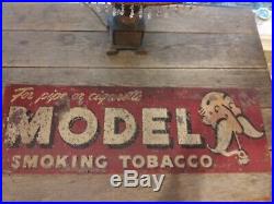 Vintage 1940's Model Pipe & Cigarette Tobacco Gas Oil 34 Metal Sign
