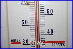 Vintage 1940's Prestone Anti-Freeze 36 Porcelain Metal Thermometer Sign NICE