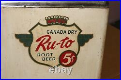 Vintage 1940s Canada Dry Ru-To 5c Root Beer Soda Fountain Dispenser Metal Sign