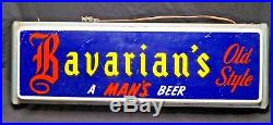 Vintage 1940s SCARCE Bavarian Beer Hanging Lighted Advertising Sign Metal Case