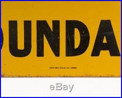 Vintage 1940s USFS National Forest Boundary Metal Sign 10 x 7 Yellow & Black