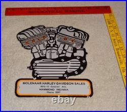 Vintage 1941 Harley Davidson Motorcycle Sales Porcelain Metal Gasoline Oil Sign