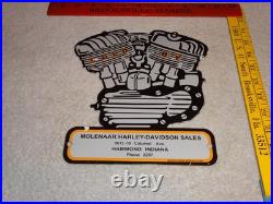 Vintage 1941 Harley Davidson Motorcycle Sales Porcelain Metal Gasoline Oil Sign
