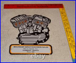Vintage 1941 Harley Davidson Motorcycle Sales Porcelain Metal Gasoline Oil Sign