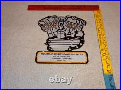 Vintage 1941 Harley Davidson Motorcycle Sales Porcelain Metal Gasoline Oil Sign