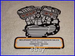 Vintage 1941 Harley Davidson Motorcycle Sales Porcelain Metal Gasoline Oil Sign