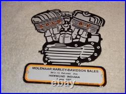 Vintage 1941 Harley Davidson Motorcycle Sales Porcelain Metal Gasoline Oil Sign