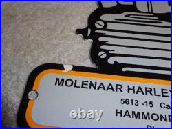 Vintage 1941 Harley Davidson Motorcycle Sales Porcelain Metal Gasoline Oil Sign