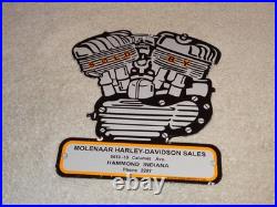 Vintage 1941 Harley Davidson Motorcycle Sales Porcelain Metal Gasoline Oil Sign