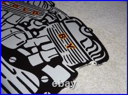 Vintage 1941 Harley Davidson Motorcycle Sales Porcelain Metal Gasoline Oil Sign