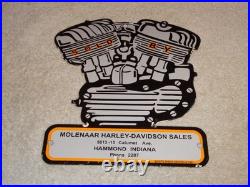 Vintage 1941 Harley Davidson Motorcycle Sales Porcelain Metal Gasoline Oil Sign